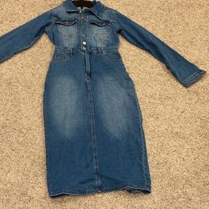 Stylish Denim Long Sleeve Dress
